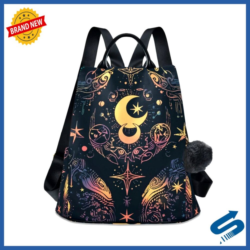 Anti-Theft Fashion Backpack Shoulder Bag With Plush Ball, Laptop Compatible